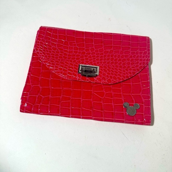 Disney Handbags - Red Crocodile Embossed Wallet with Mickey Mouse Detail